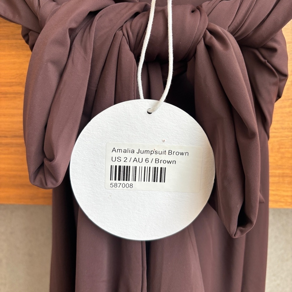 NWT Princess Polly Amalia Jumpsuit Brown, Size 2 - Picture 11 of 11